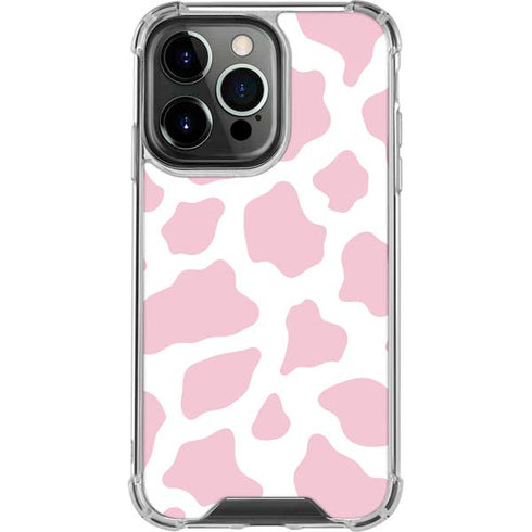 Pink Cow Print iPhone 16 Pro Max Clear Case